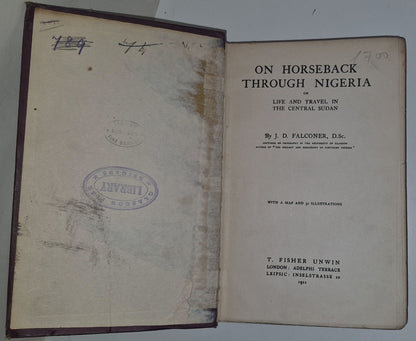 1911 On Horseback Through Nigeria  Folding Map 1st Edition Illustrated.5