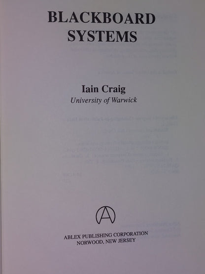 Blackboard Systems Iain Craig (1995)2