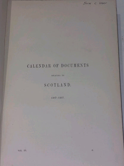 Calendar Of Documents Relating To Scotland 4 Volume Set. 11