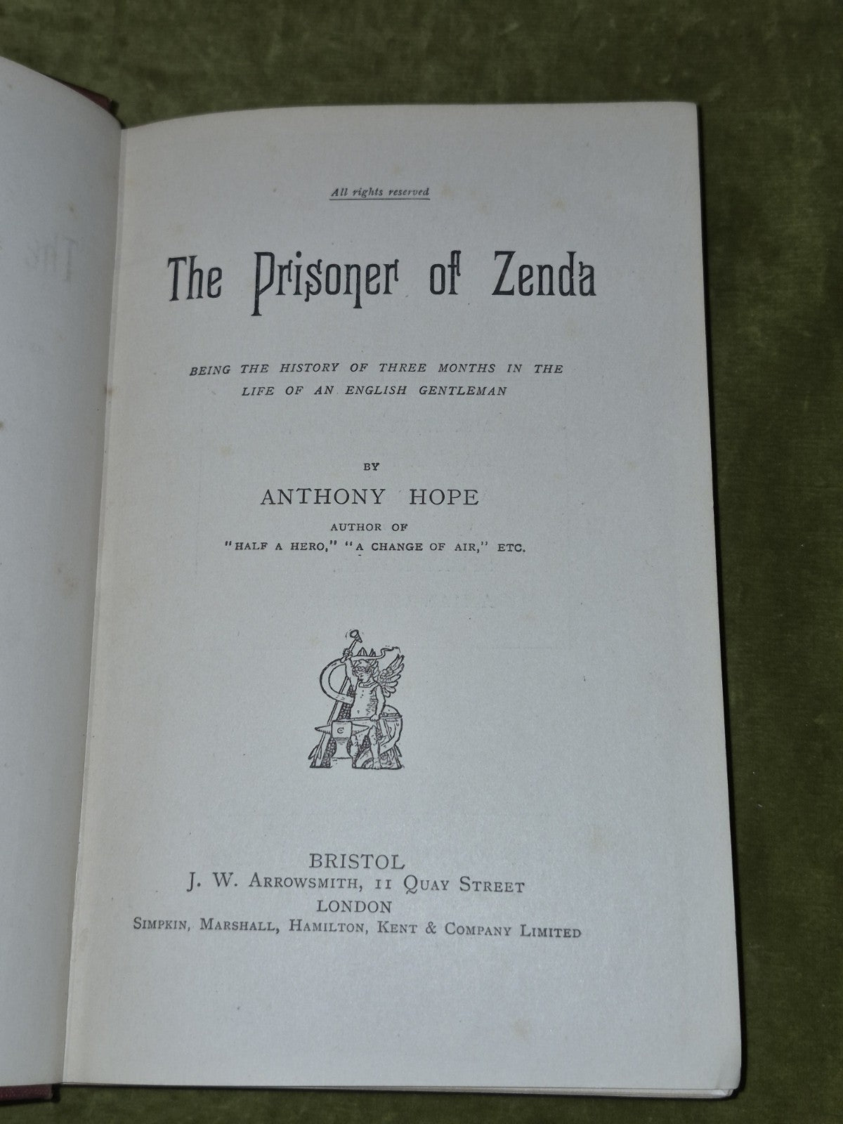 The Prisoner of Zenda by Anthony Hope, volume 18. Circa 18945