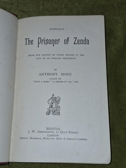 The Prisoner of Zenda by Anthony Hope, volume 18. Circa 18945