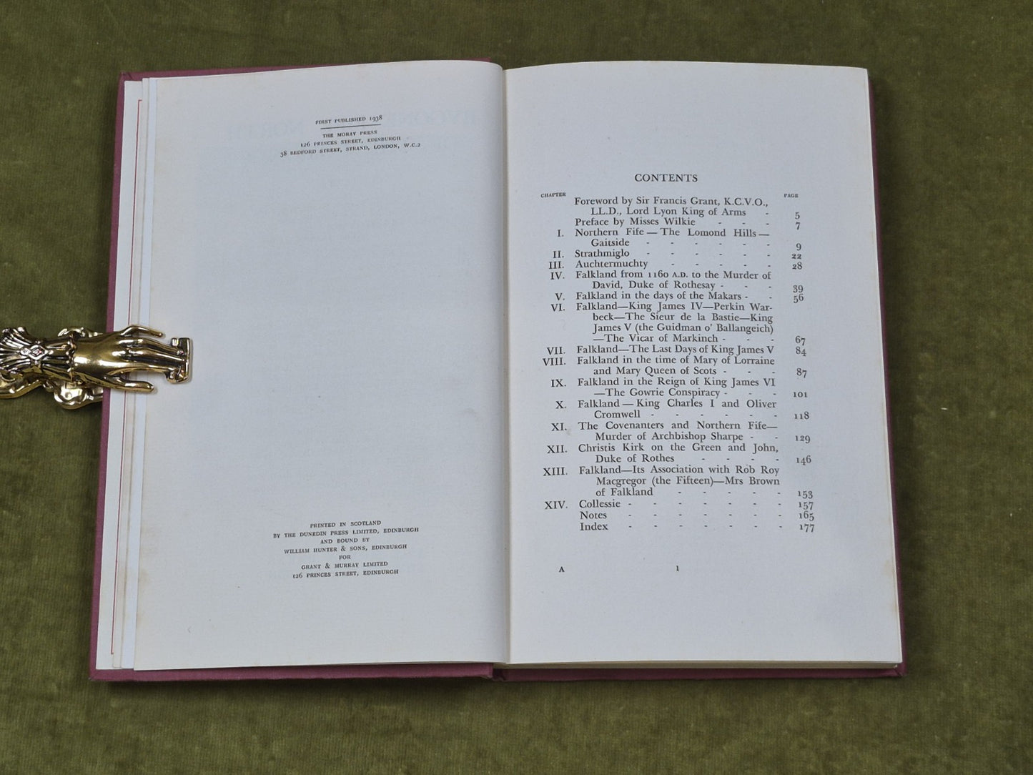 Bygone Fife North of the Lomonds - James Wilkie , Moray Press 1938 1st HB 6