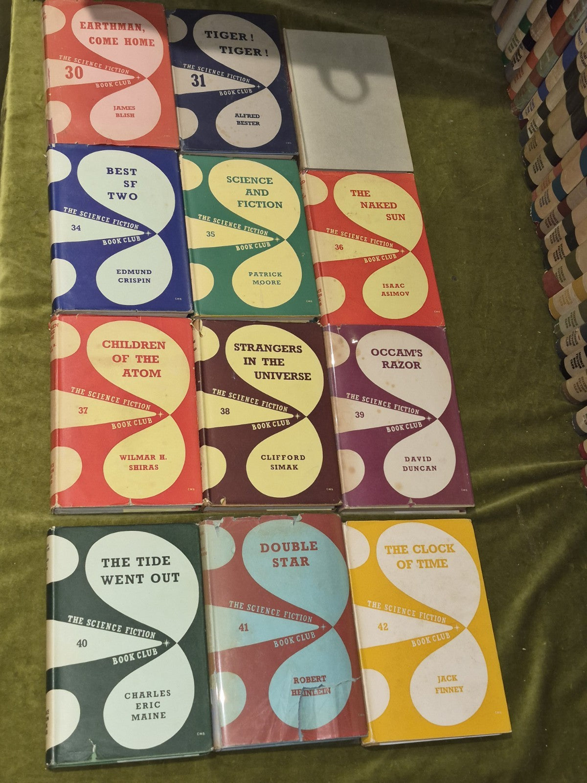 Science Fiction Book Club 1950s Job Lot Dustjacket NEAR COMPLETE Gollancz SFBC3