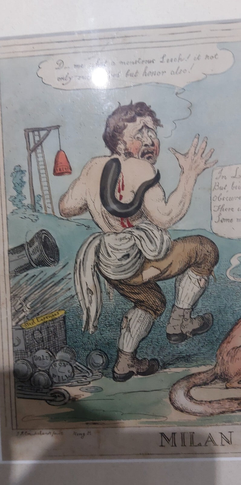 Issac Robert Cruickshank Original Hand Coloured Print MILAN COMMISSION!!! 18202