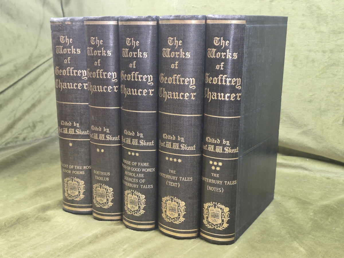 The Complete Works of Geoffrey Chaucer 1894 Oxford Clarendon 5 Vols1