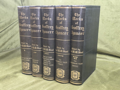 The Complete Works of Geoffrey Chaucer 1894 Oxford Clarendon 5 Vols1