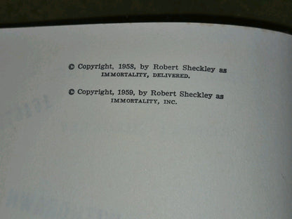 Robert Sheckley Immortality Inc. Gollancz SF First Edition Sci Fi Classic 19637