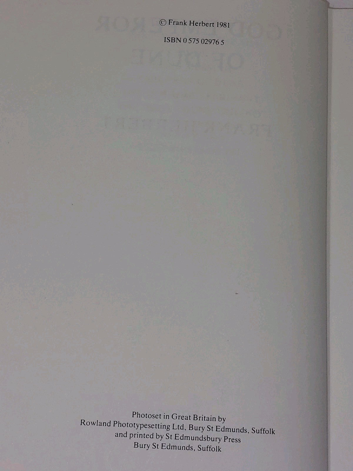 God Emperor of Dune by Frank Herbert (1981) Hardback First Edition Excellent13