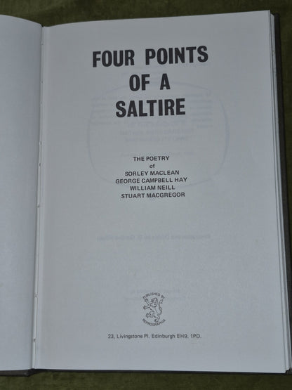 Four Points of a Saltire The Poetry of MacLean, Hay, Neill, MacGregor HC DJ4