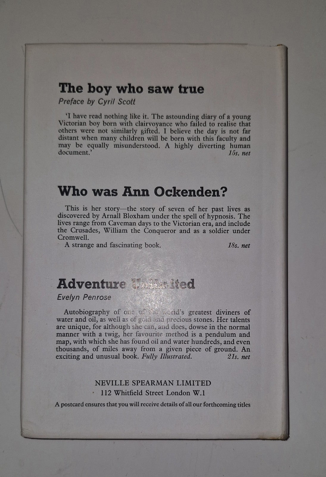 1964 T. E. LAWRENCE Arabia POSTMORTEM JOURNAL Jane Sherwood SUPERNATURAL 1st Ed2