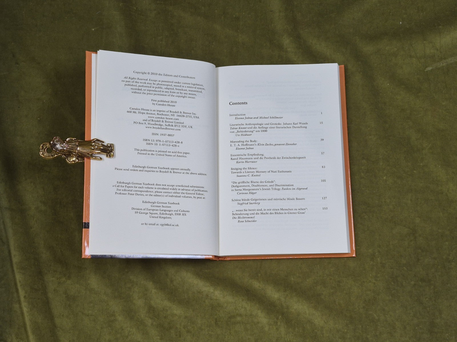 Edinburgh German Yearbook 4 – Disability in German Literature, Film, and Theater4