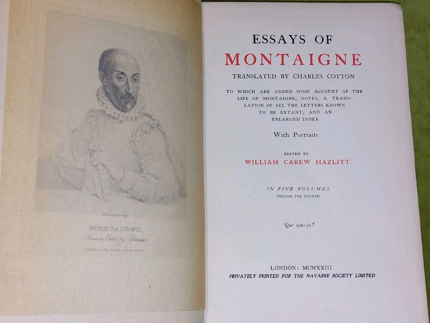 Essays Of Montaigne Charles Cotton (1923) Complete 5 Volumes Navarre Society 17