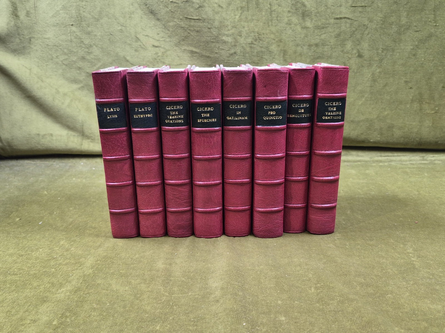 8 Assorted Works of Cicero & Plato - Loeb Classsical Library , Heinemann Leather0