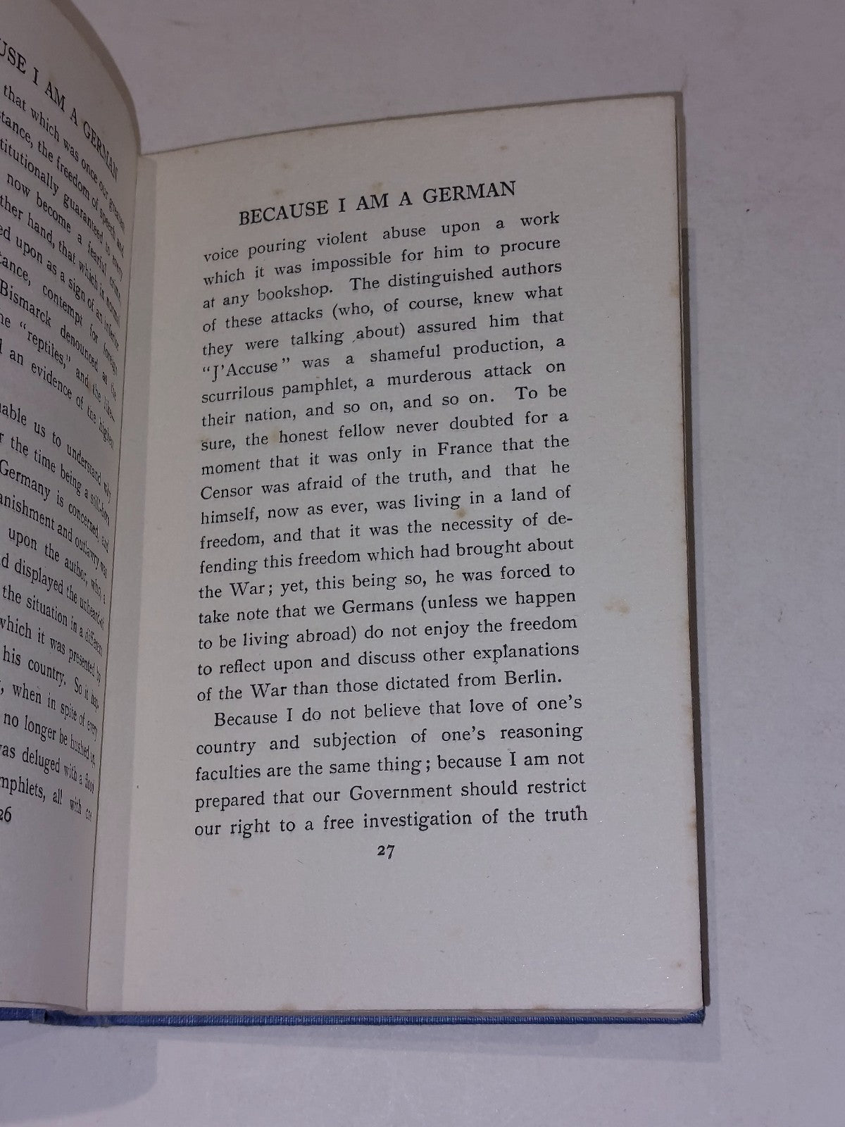 Because I Am German Hermann Fernau (1916) [Constable & Co] Presentation Copy Hb4