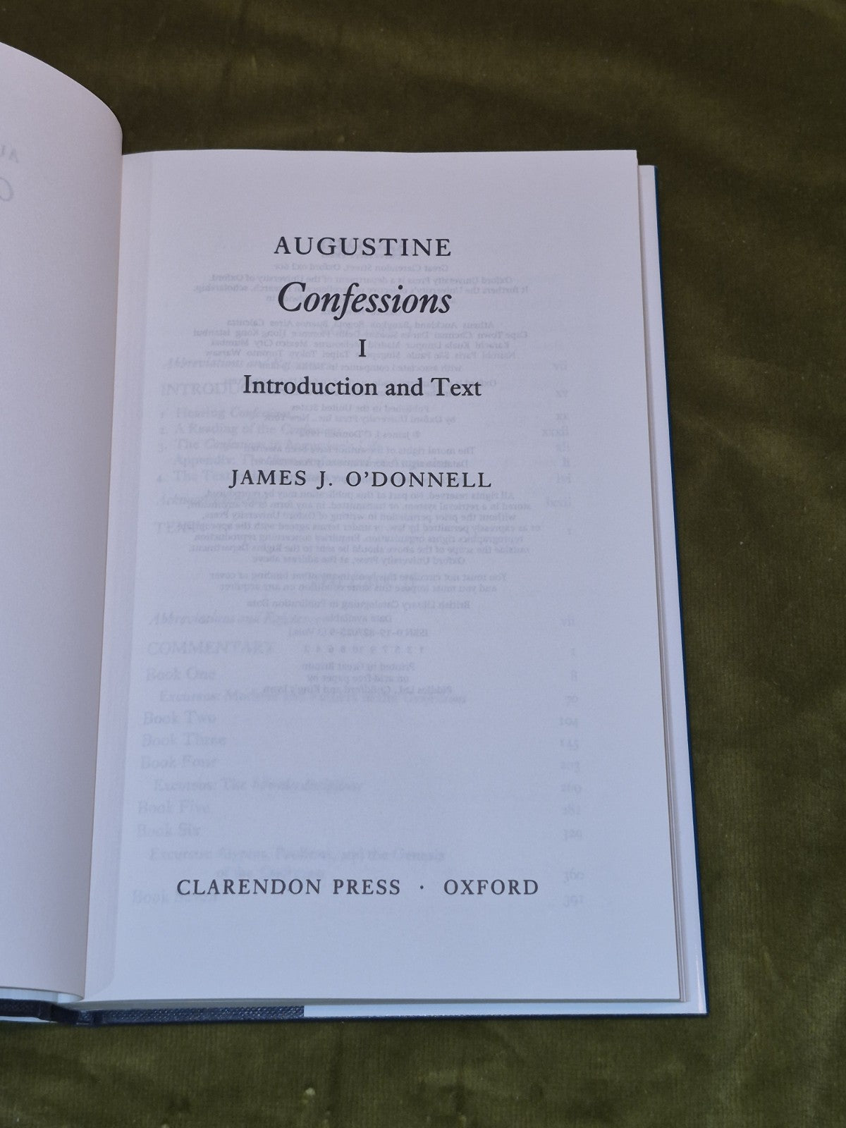 Augustine : Confessions – J. O’Donnell - Oxford Uni Press - 2000 [3 volume set]5