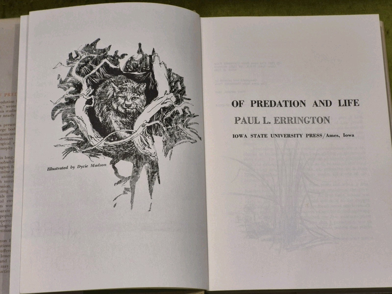 OF PREDATION AND LIFE By Paul L. Errington 1967 1st Edition Hardback.6