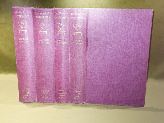 The World of Mathematics (1960) James R Newman Complete Set of 4 Volumes0