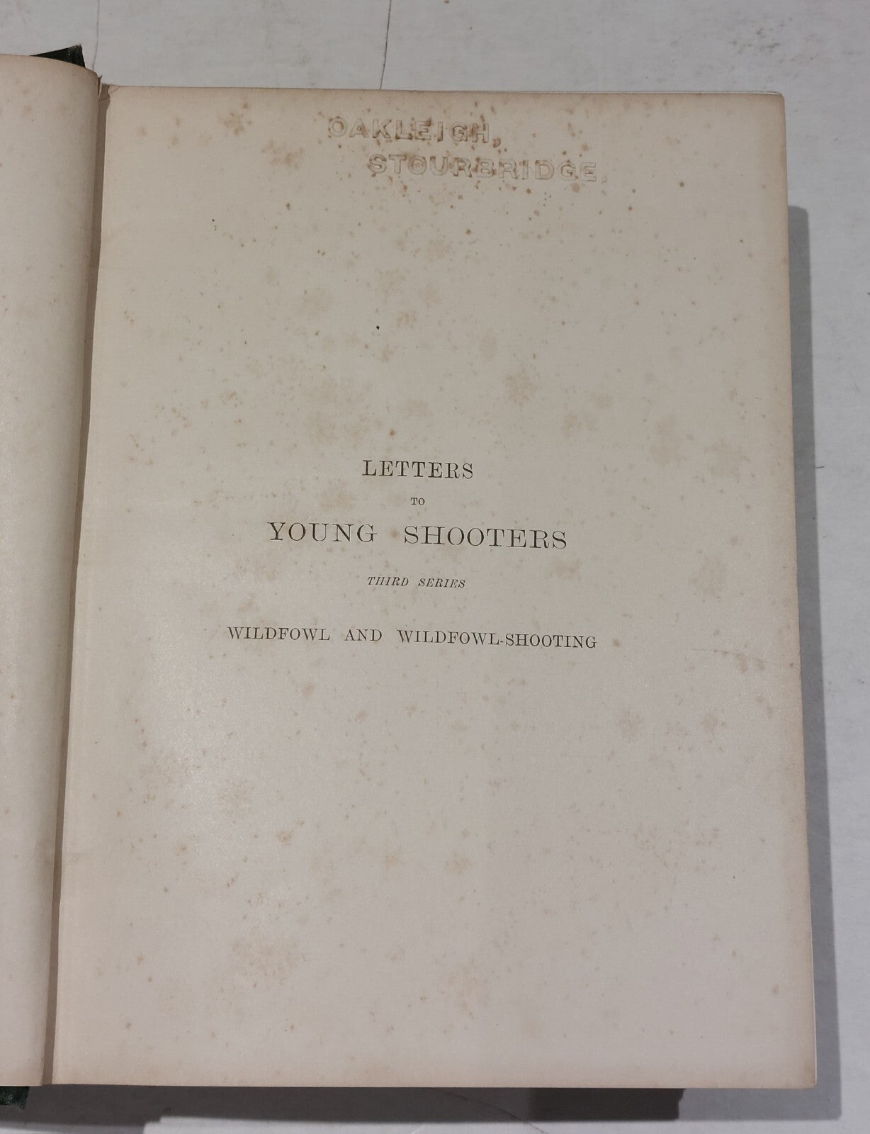 PayneGallwey, Sir Ralph LETTERS TO YOUNG SHOOTERS (THIRD SERIES) SHORT NATURAL3