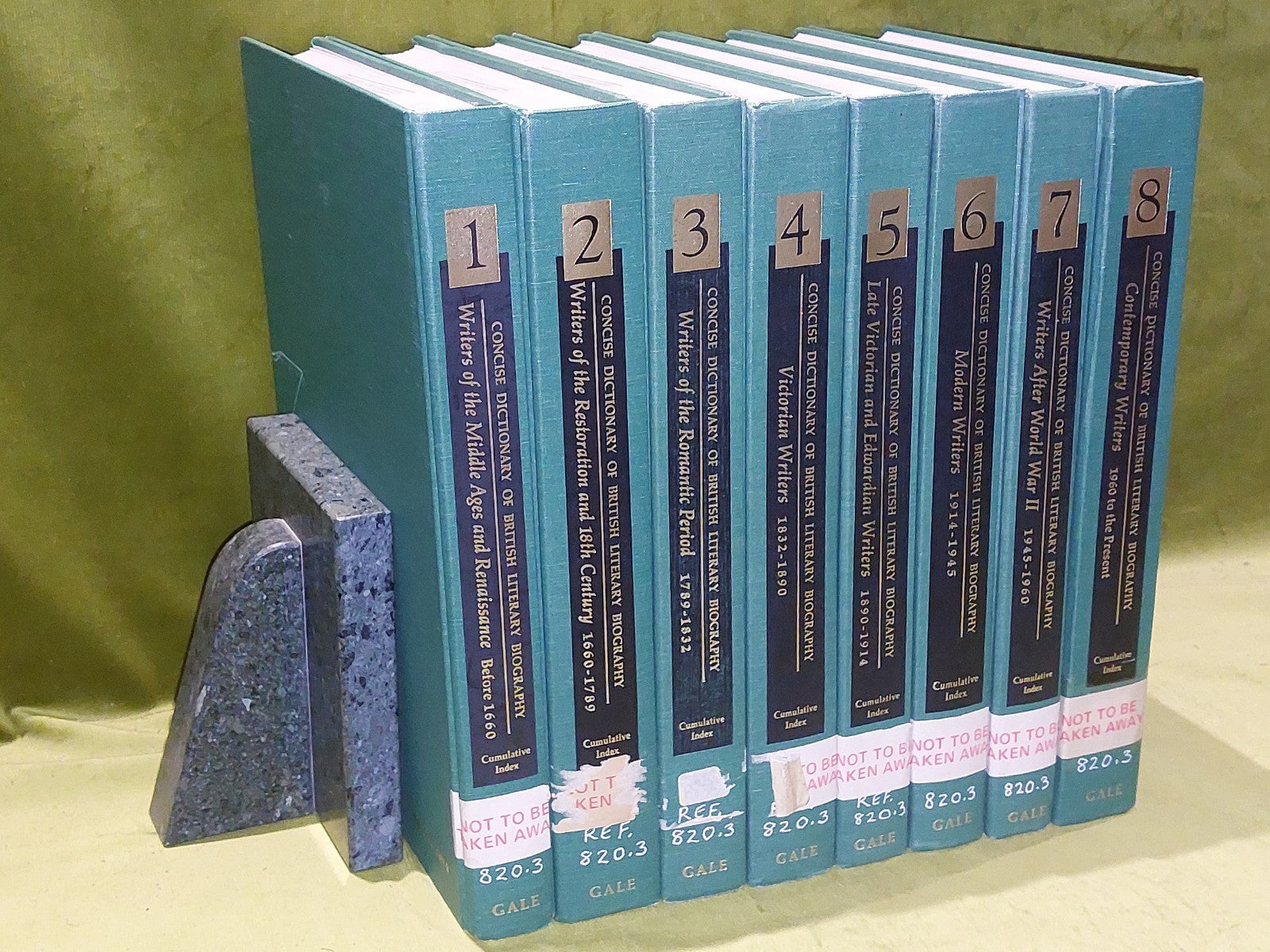 Concise Dictionary of British Literary Biography, 8 Volume Set (1992)0