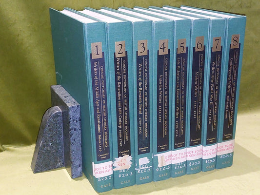 Concise Dictionary of British Literary Biography, 8 Volume Set (1992)0