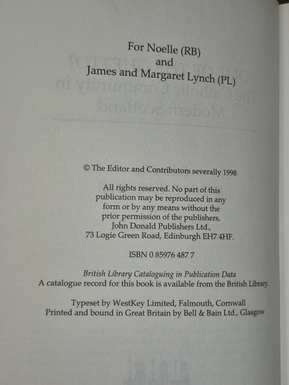 Out of the Ghetto? Catholic Community in Modern Scotland Raymond Boyle 19982