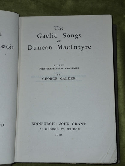 The Gaelic Songs of Duncan MacIntyre ~ George Calder~ 1912 1st Edition4