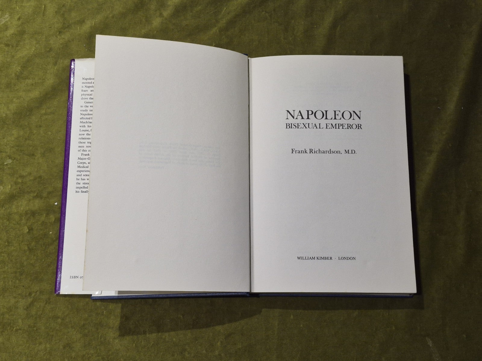 Napoleon : Bisexual Emperor - Frank Richardson - Kimler 1972 1st HB DJ5