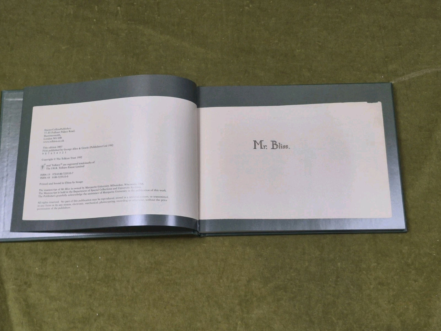Mr Bliss - J R R Tolkein , HarperCollins 2007 1st thus with slipcase9