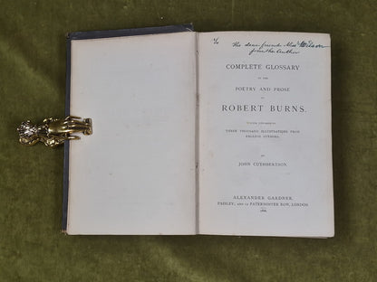 Complete glossary to the poetry & prose of Robert Burns - John Cuthbertson 18864