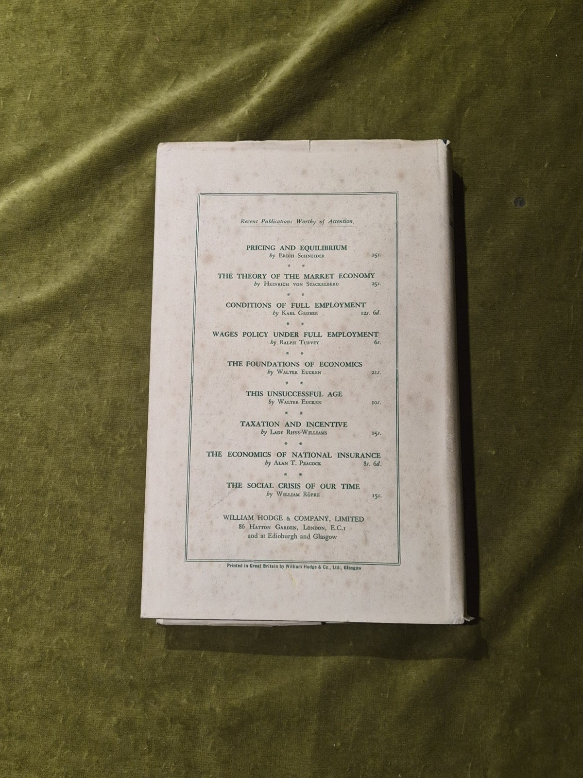The Theory of International Trade - Haberler 6th impression 1956 dust jacket1
