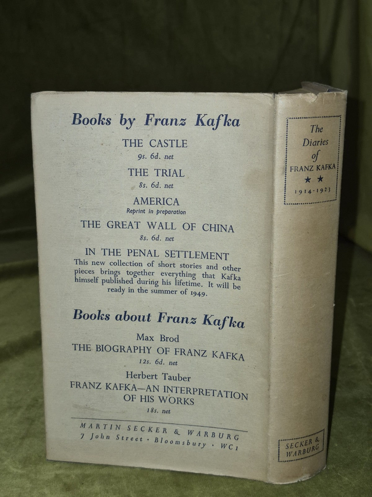 Brod: The Diaries of Franz Kafka, Volume 2: 1914-23 19491