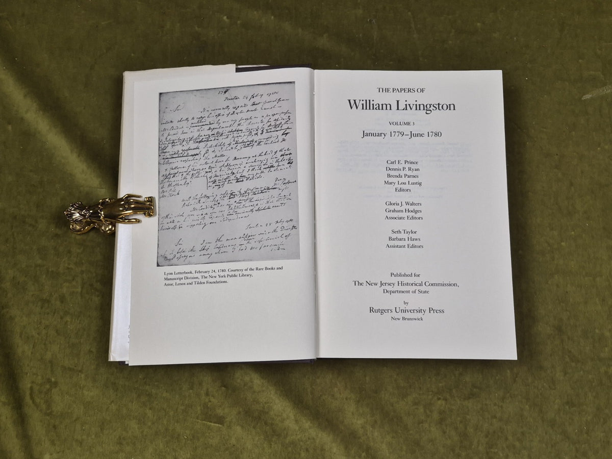 Papers of William Livingston, Volume 3 - Rutgers 1986 HB DJ3