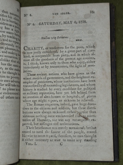 The Idler Samuel L Johnson Vol 1 1806 Bell & Bradfute Edinburgh7
