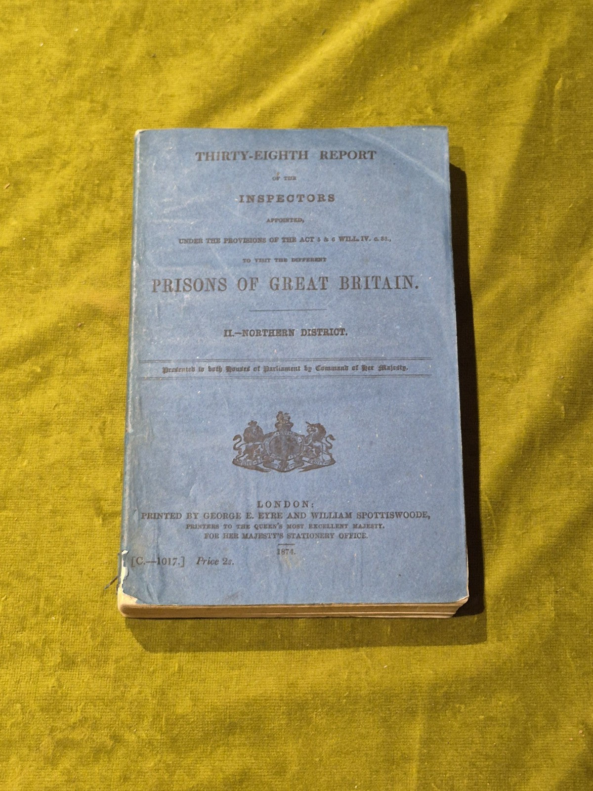 1874 Thirty-Eighth Report of the Inspectors of the Prisons of Great Britain0