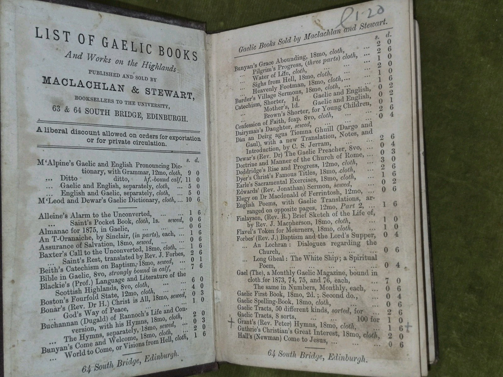 Uisge Na Beatha John Bunyan Gaelic 1875 Machlachlan and Stewart2