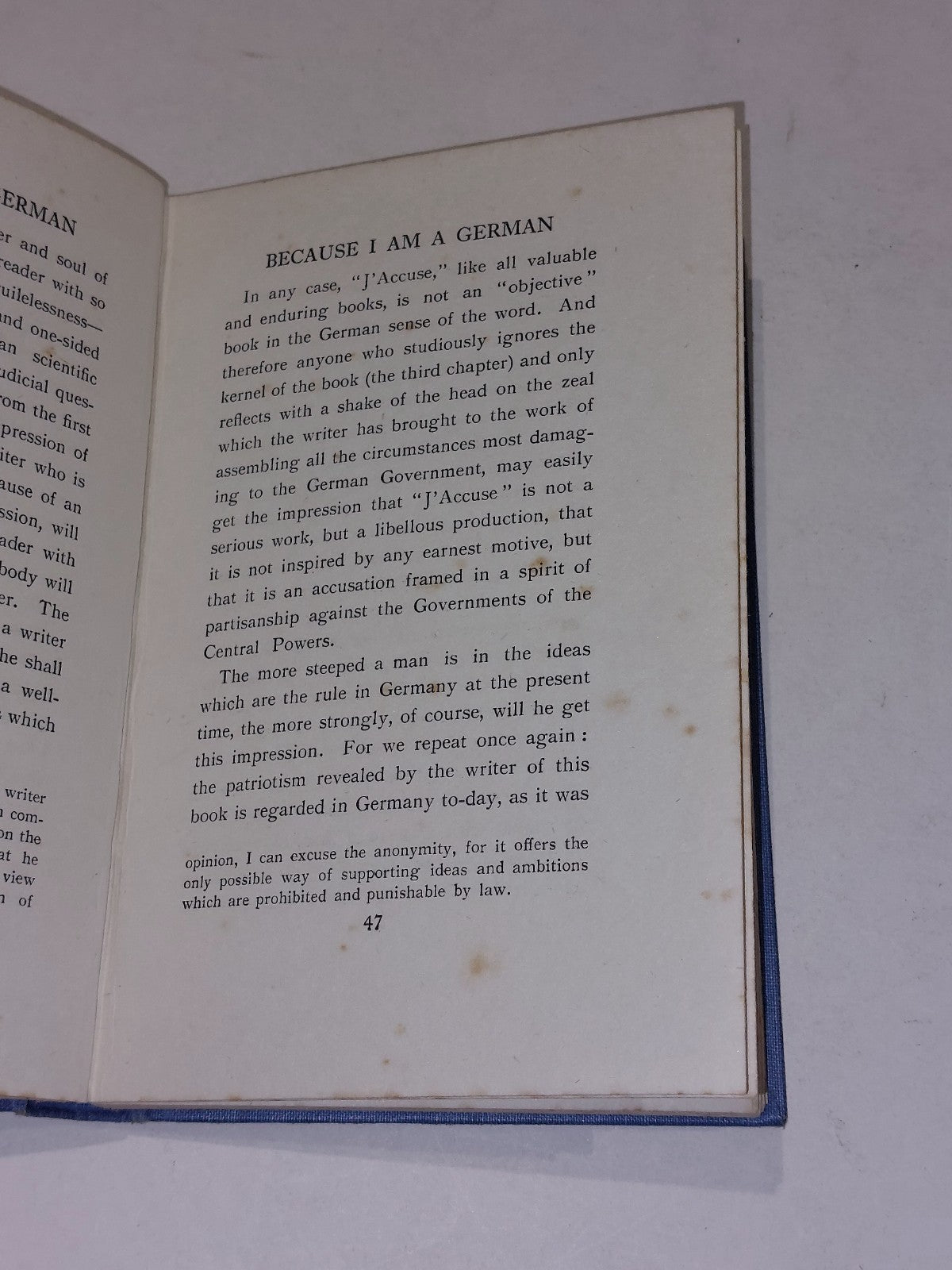 Because I Am German Hermann Fernau (1916) [Constable & Co] Presentation Copy Hb5