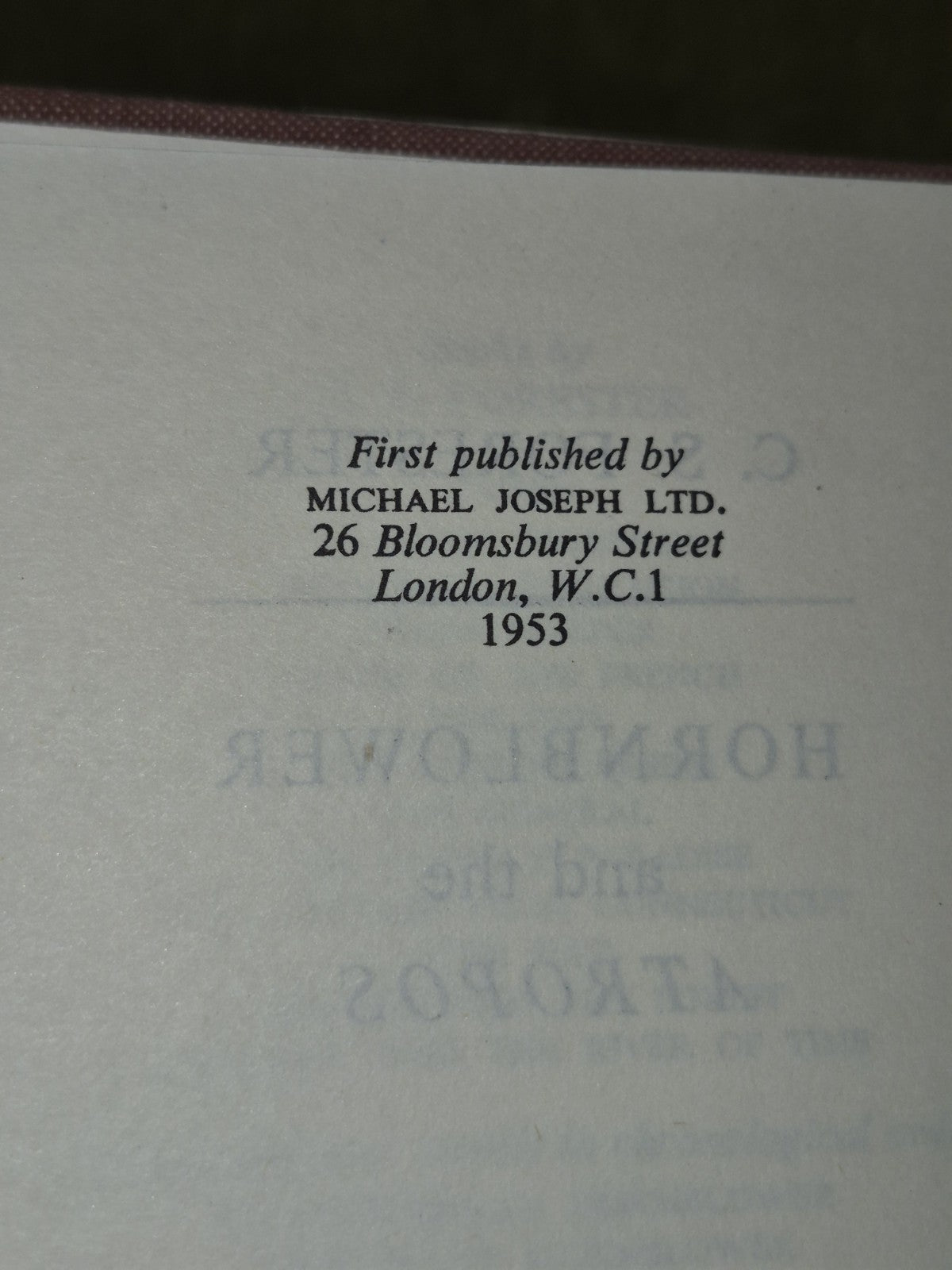 Forester Hornblower First Editions West Indies Luitenant Atropos 1952 Dustjacket10