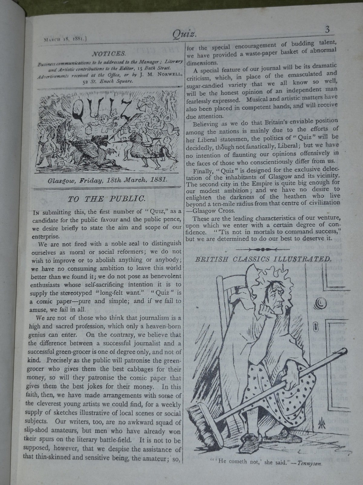 QUIZ Victorian Comical Periodical / Magazine - Glasgow 1881 to 1888 Vol 1 to 159