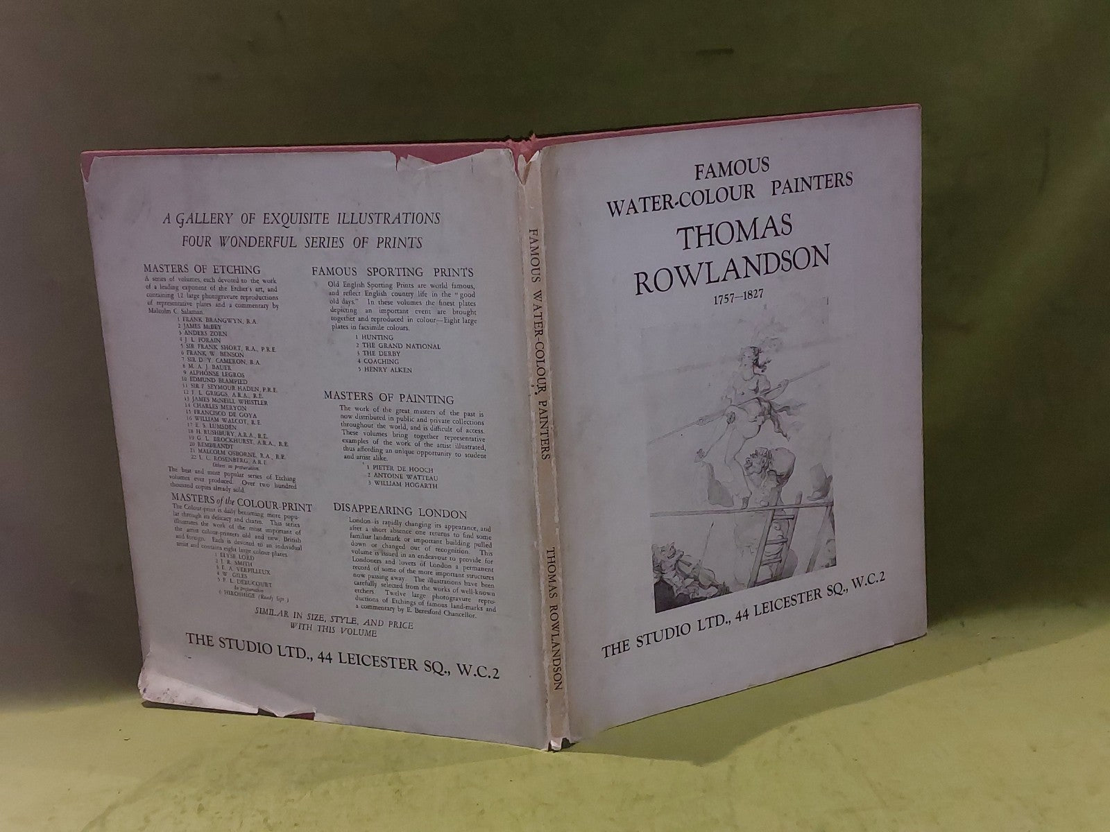 Famous WaterColour Painters, Thomas Rowlandson The Studio Ltd 1st Ed HB DJ 19291