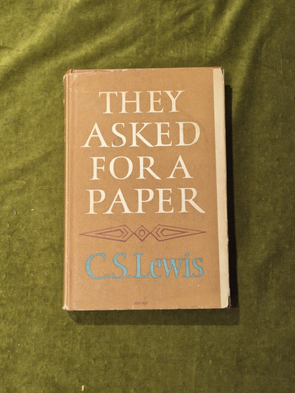 They Asked for a Paper Papers and Addresses - C S Lewis ,  1962 1st HB DJ0