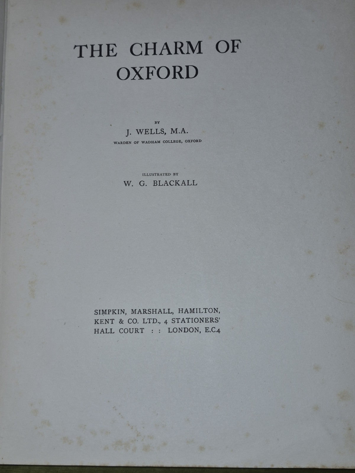 The Charm of Oxford (1920) J. Wells5