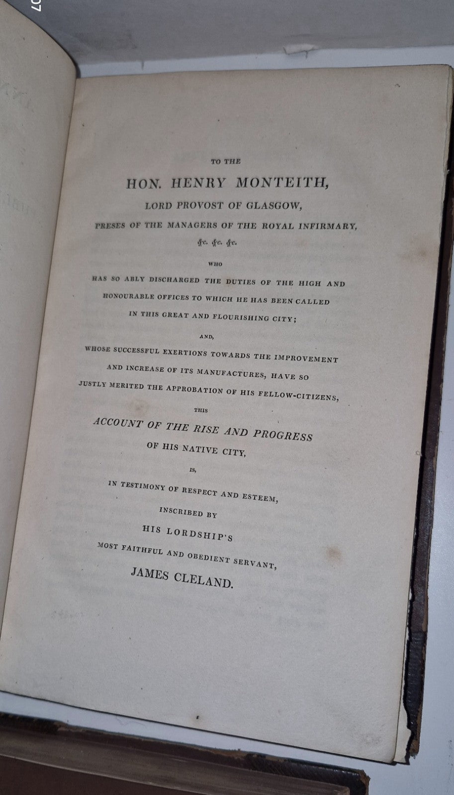 Annals of Glasgow Comprising an Account of the etc., CLELAND (Leather, 1816)5