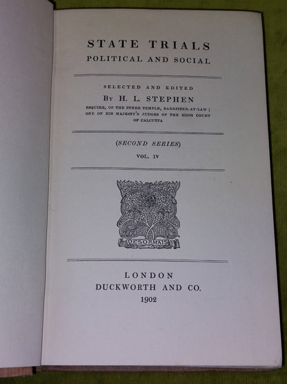State Trials Political and Social. Four Volumes. Duckworth (1902)4