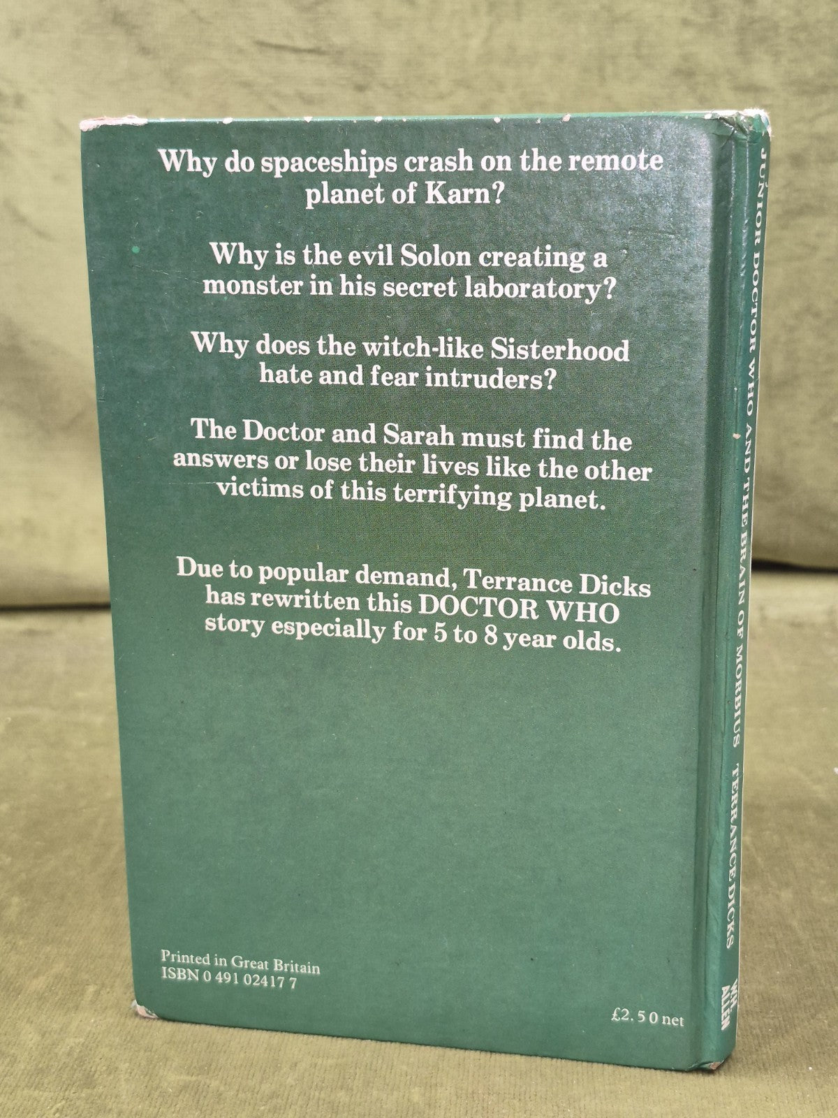 Junior Doctor Who And The Brain of Morbius Hardback Book WH Allen Ex Library1