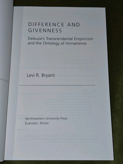 Difference and Givenness (2008) Bryant4