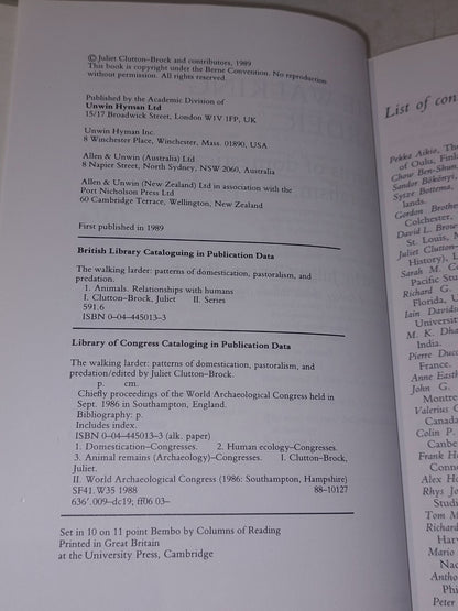The Walking Larder: Patterns of Domestication, Pastoralism, and Predation 3