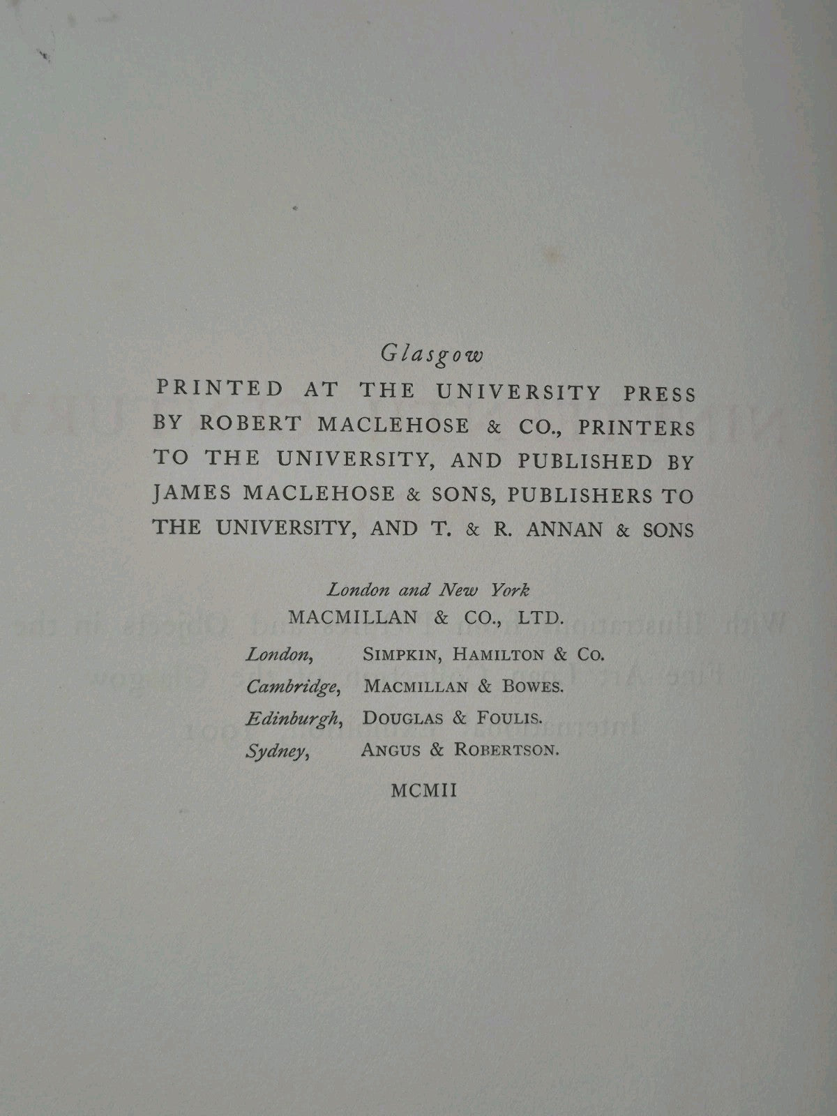 Nineteenth Century Art Maccoll,James Maclehose and Sons 1902 Glasgow Muirhead5