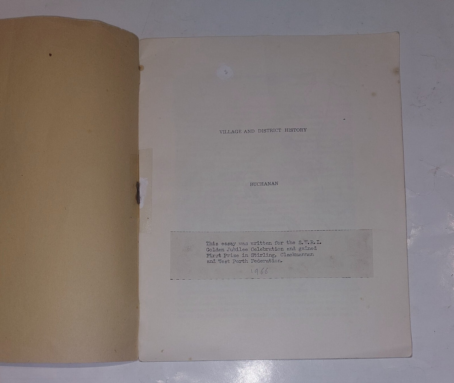 Village And District History, Buchanan, Oban Times Book2