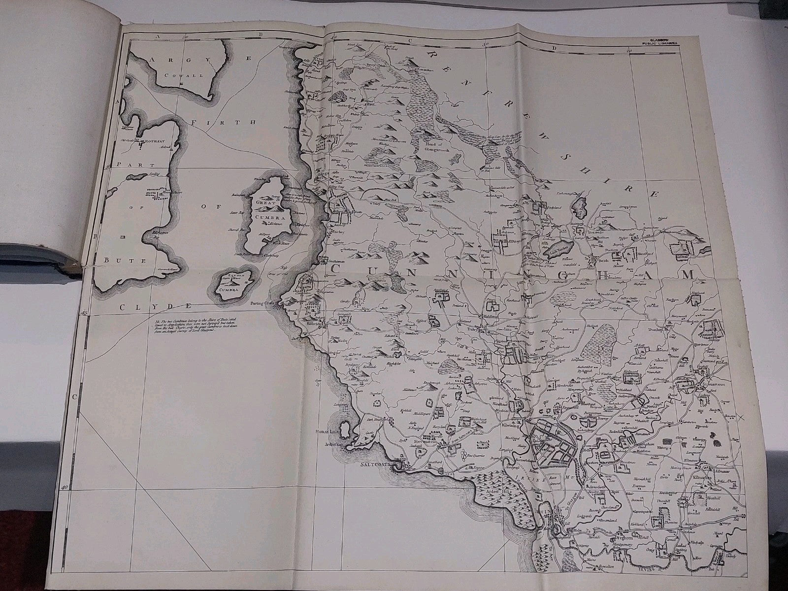 A New Map Of Ayrshire Captain Armstrong Facsimile Of 1775. 1959 At Time Of Burns6