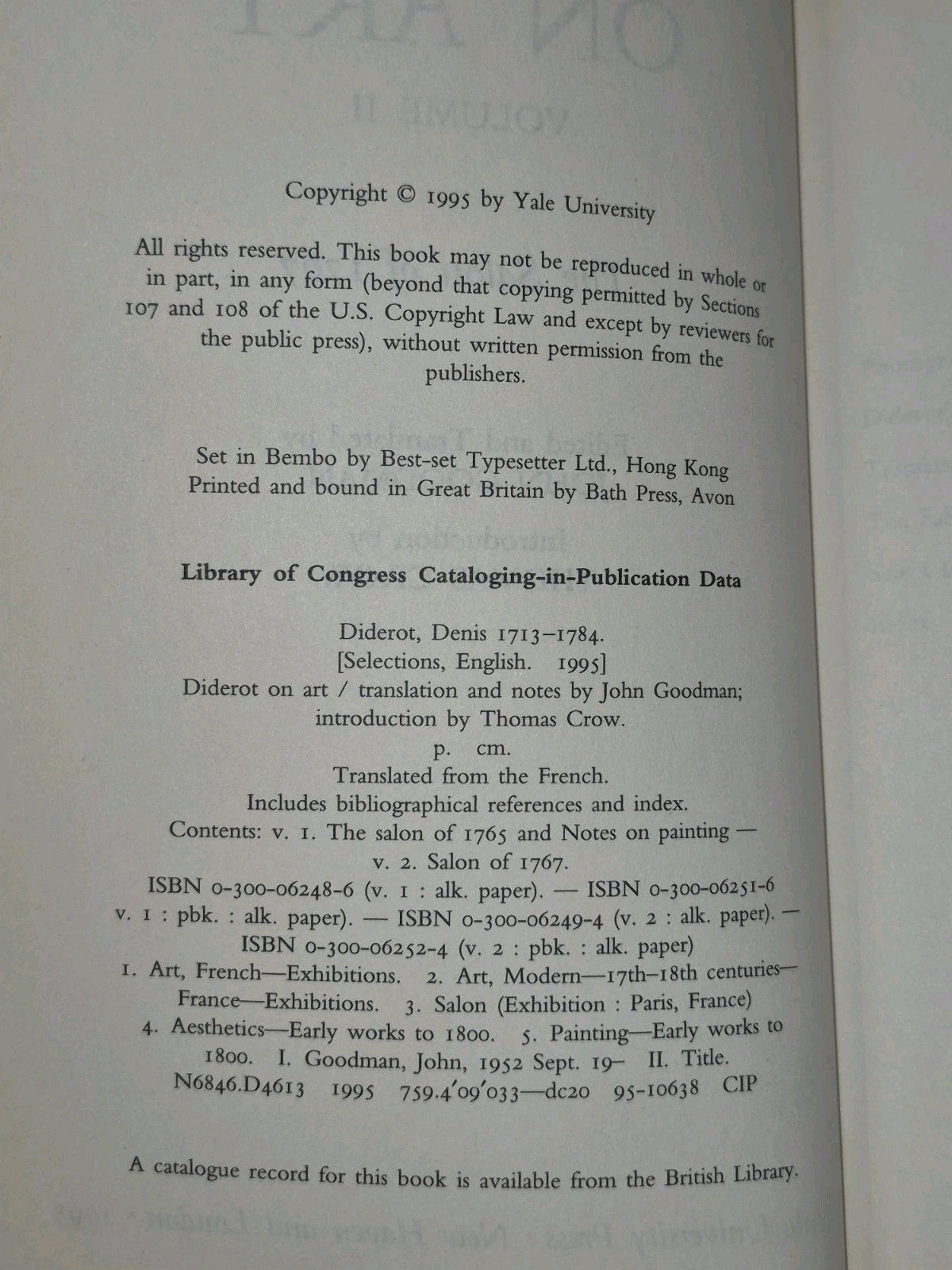 Diderot on Art I and II John Goodman Thomas Crow Salon of 1765 Notes on Painting2